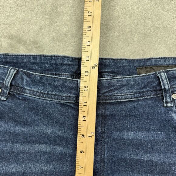 The Perfect Jeans NYC Mens 44x30 Blue Medium Wash Stretch Logo Athletic Fit - Picture 9 of 10